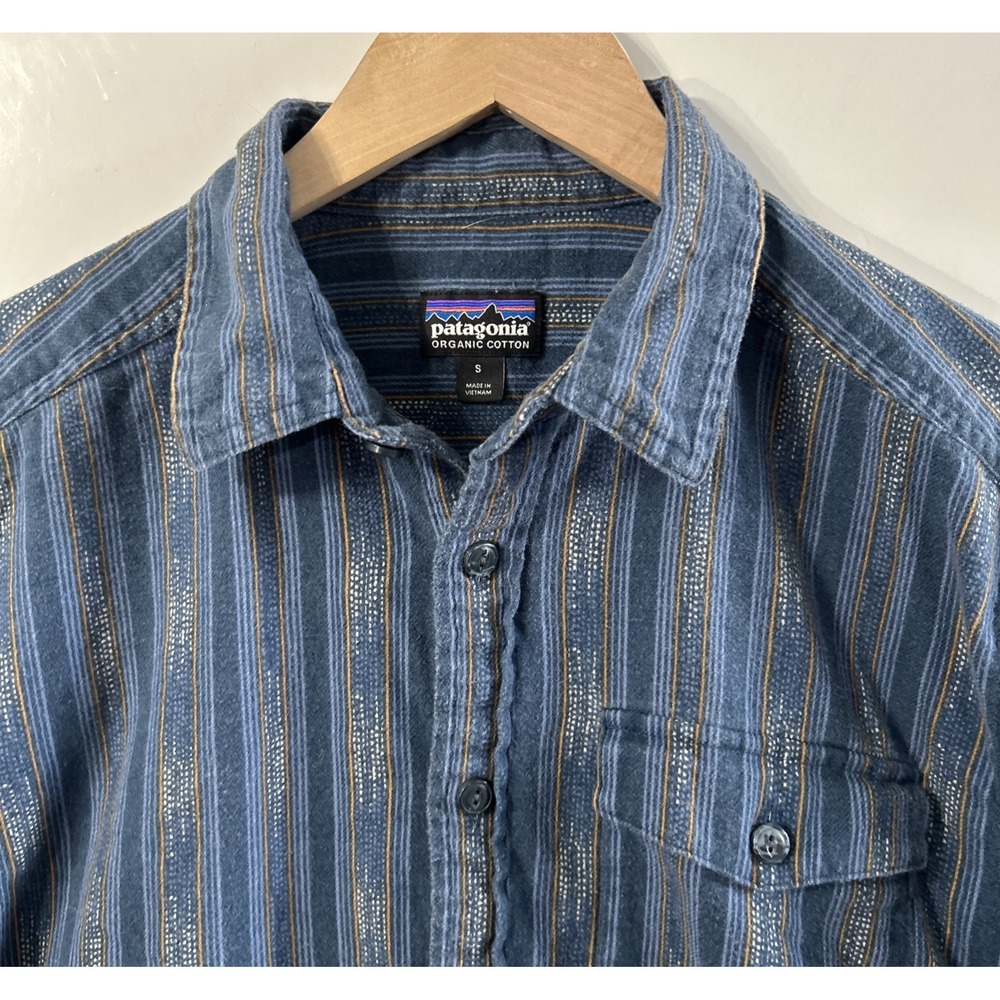 Mens Patagonia Fjord Flannel L/S Button Shirt Blue Plaid 54020 Small